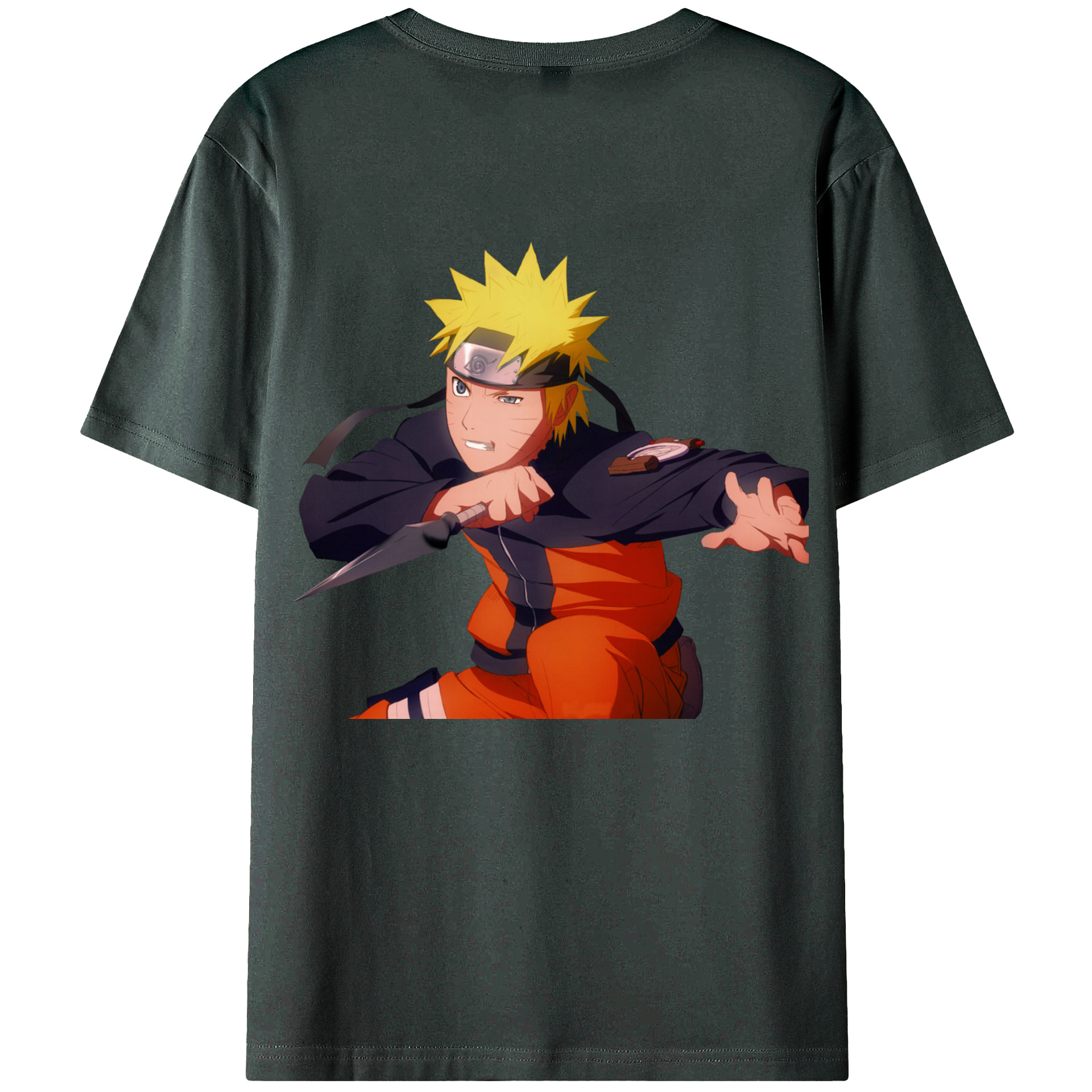 （画像用） NARUTO -ナルト- うずまき ナルト Uzumaki Naruto 綿100％ メンズ半袖Tシャツ（バックプリント） 通気性